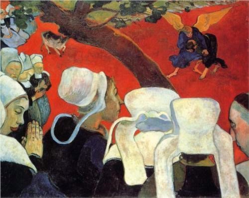 Paul Gauguin - The Vision after the Sermon (Jacob wrestling with the Angel) (1888)